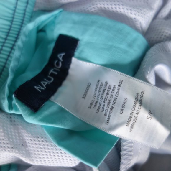 Nautica Blue Swim Trunks with Circles Pattern Size S - Picture 4 of 4